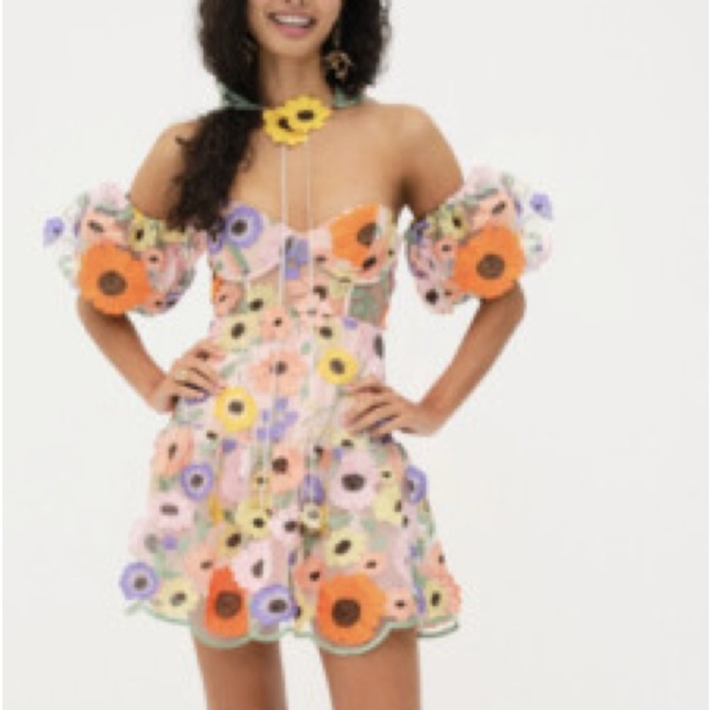 For love & lemons Prato corset floral dress nwt s